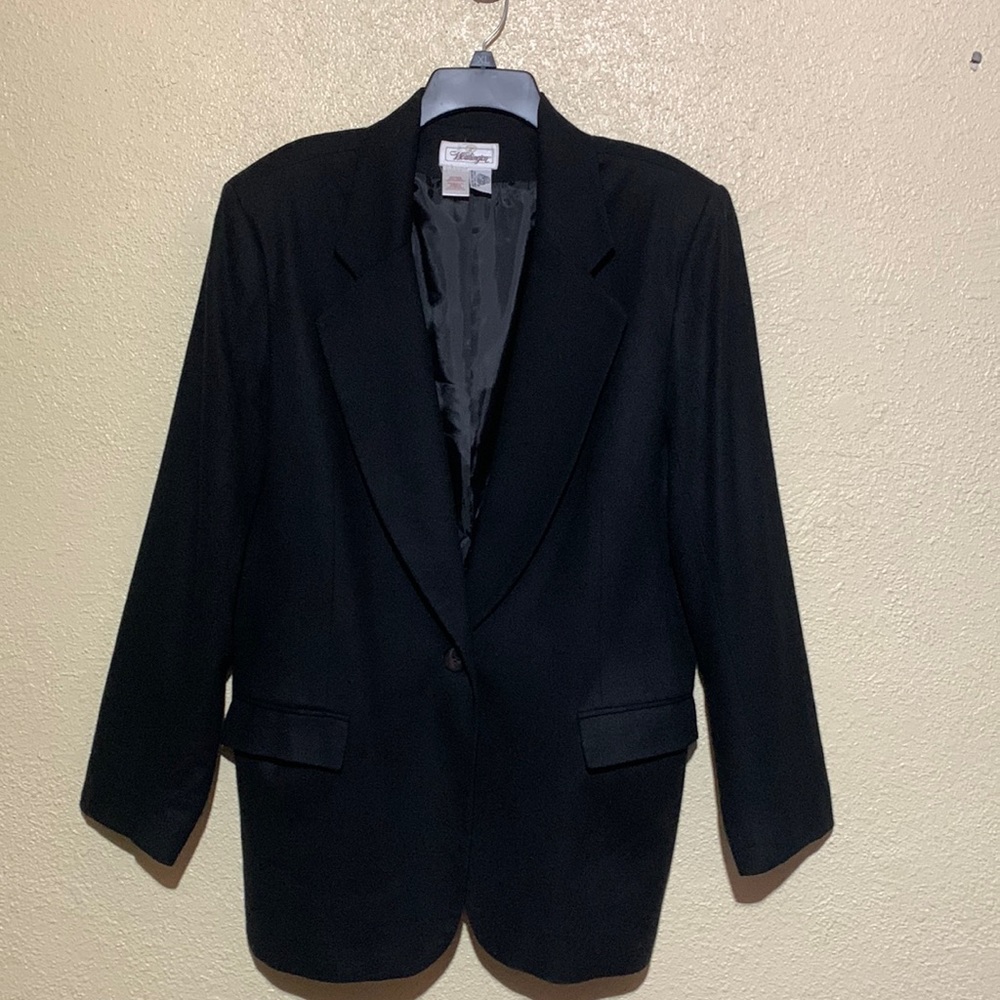 Worthington Men's Suit Blazer/Jacket Black 40L 100%  Wool